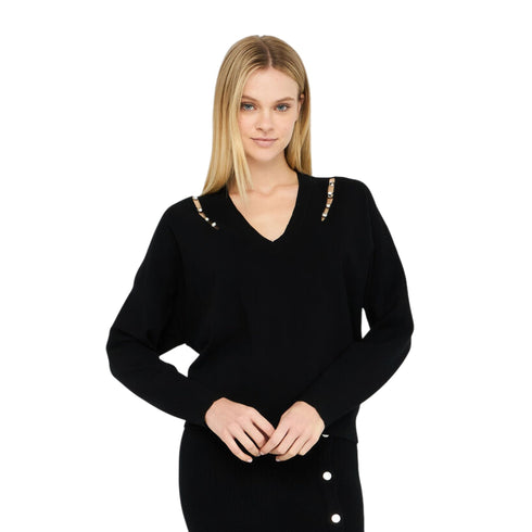 Maglia Donna con scollo a V e cut out